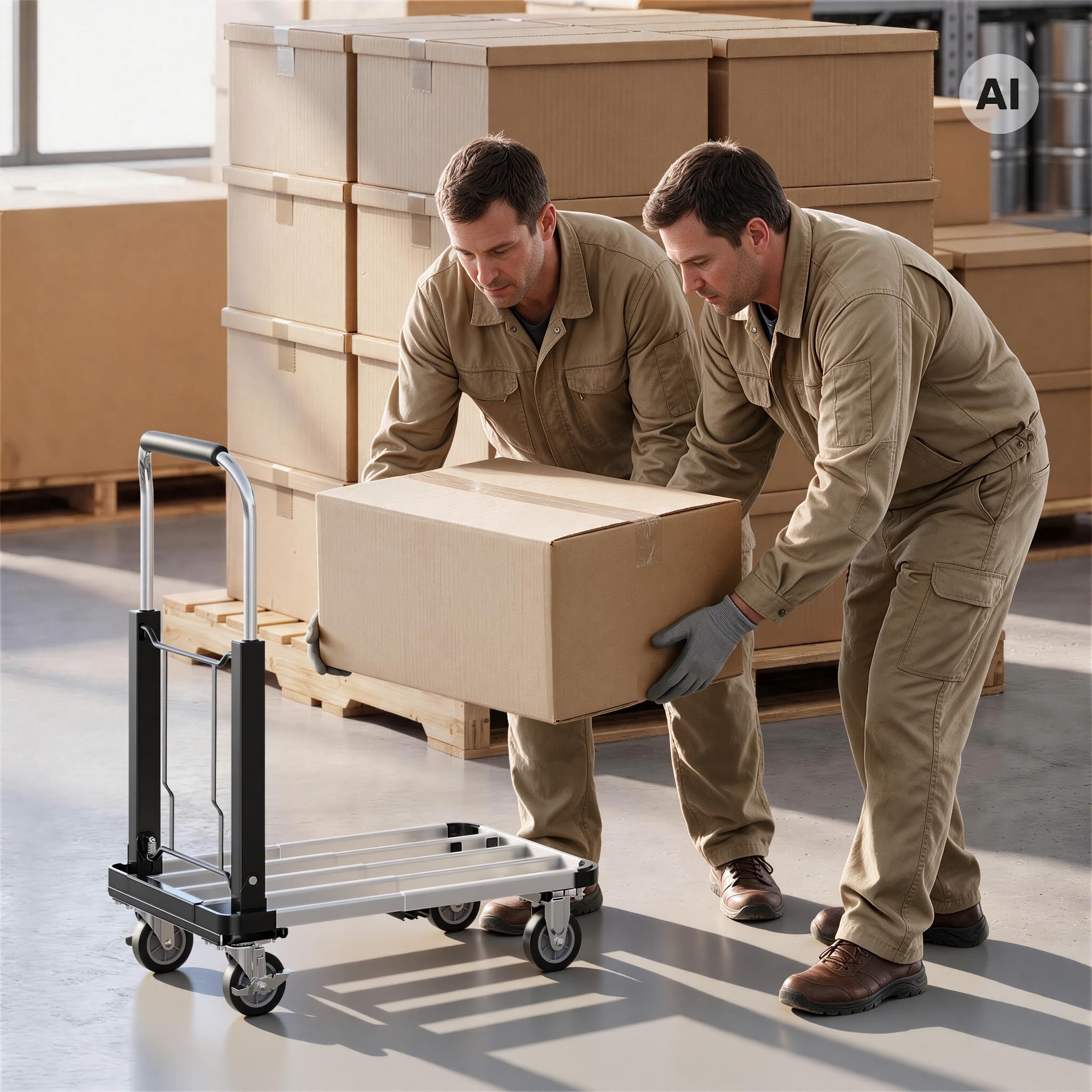 Wiltec XPOtool carrello trasporto pieghevole 150 kg con freno