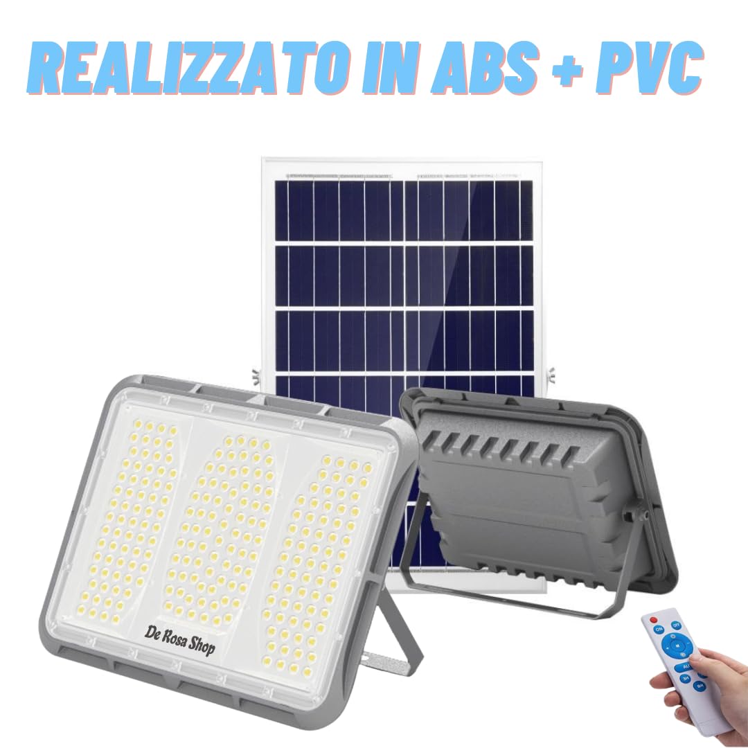 DE ROSA SHOP Faretto solare 600W 150 LED con sensore