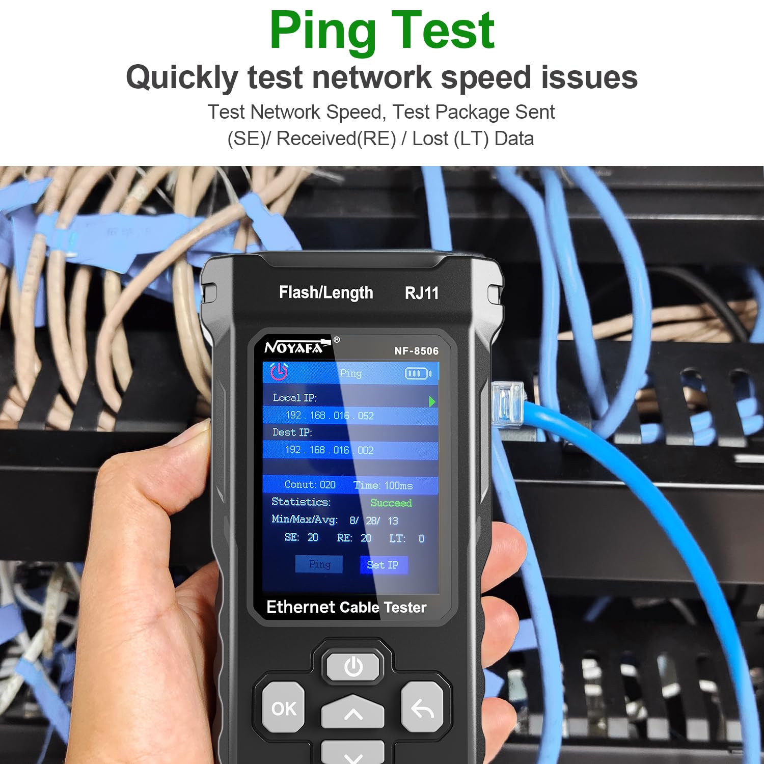 Tilswall Tester Cavi Rete LAN RJ45 Scanner IP PoE