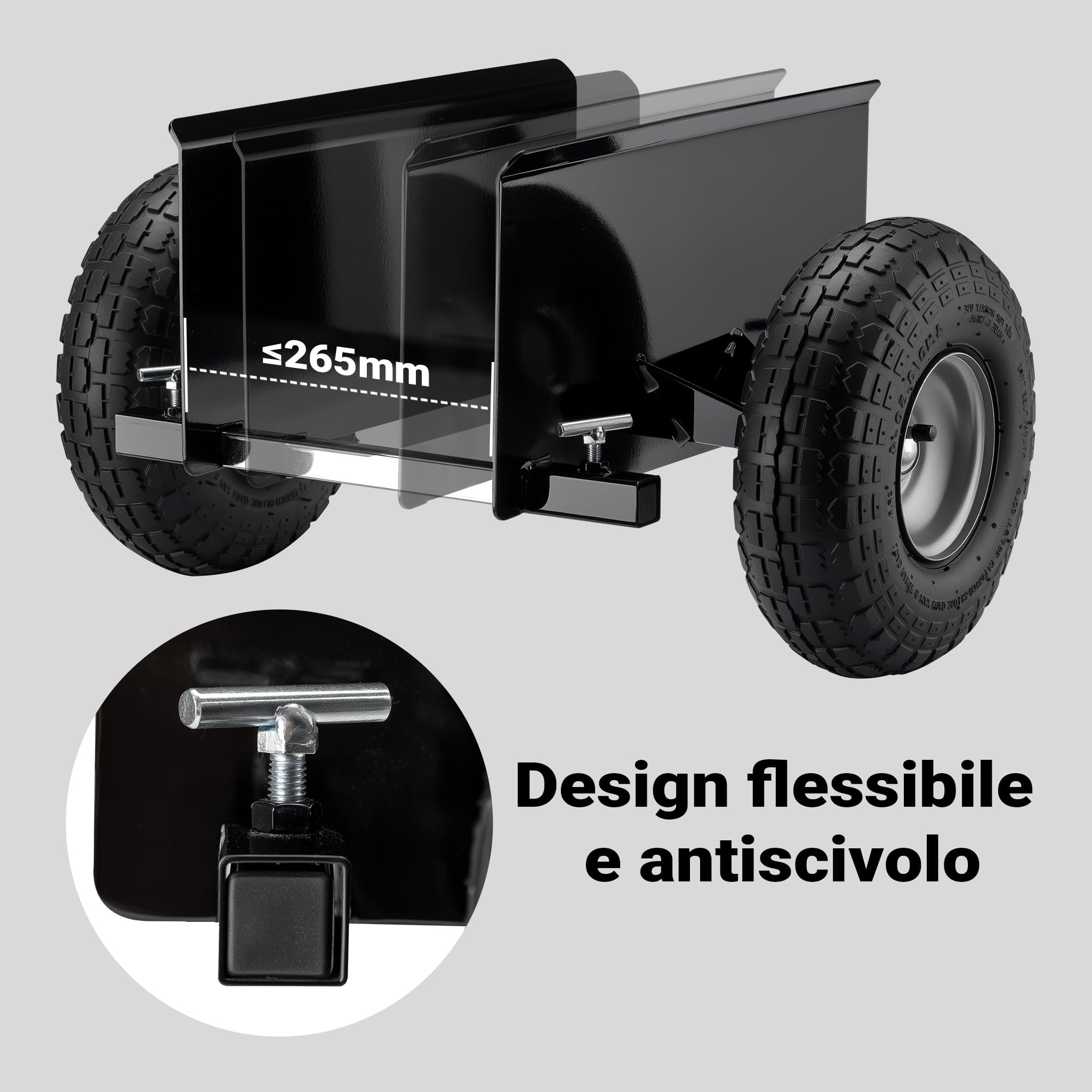 Wiltec Carrello Carichi Pesanti 275 kg pneumatici