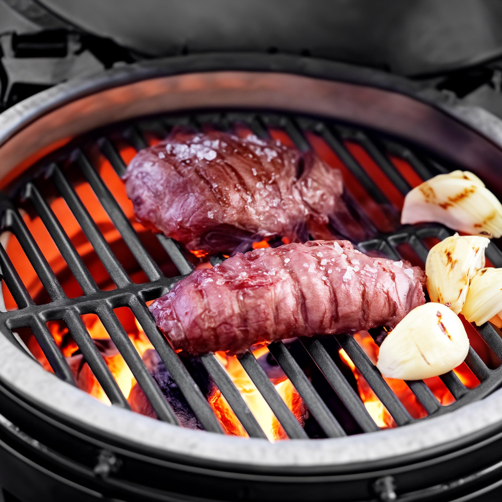 Wiltec griglia barbecue in ghisa rotonda 34,5 cm spessore 9 mm