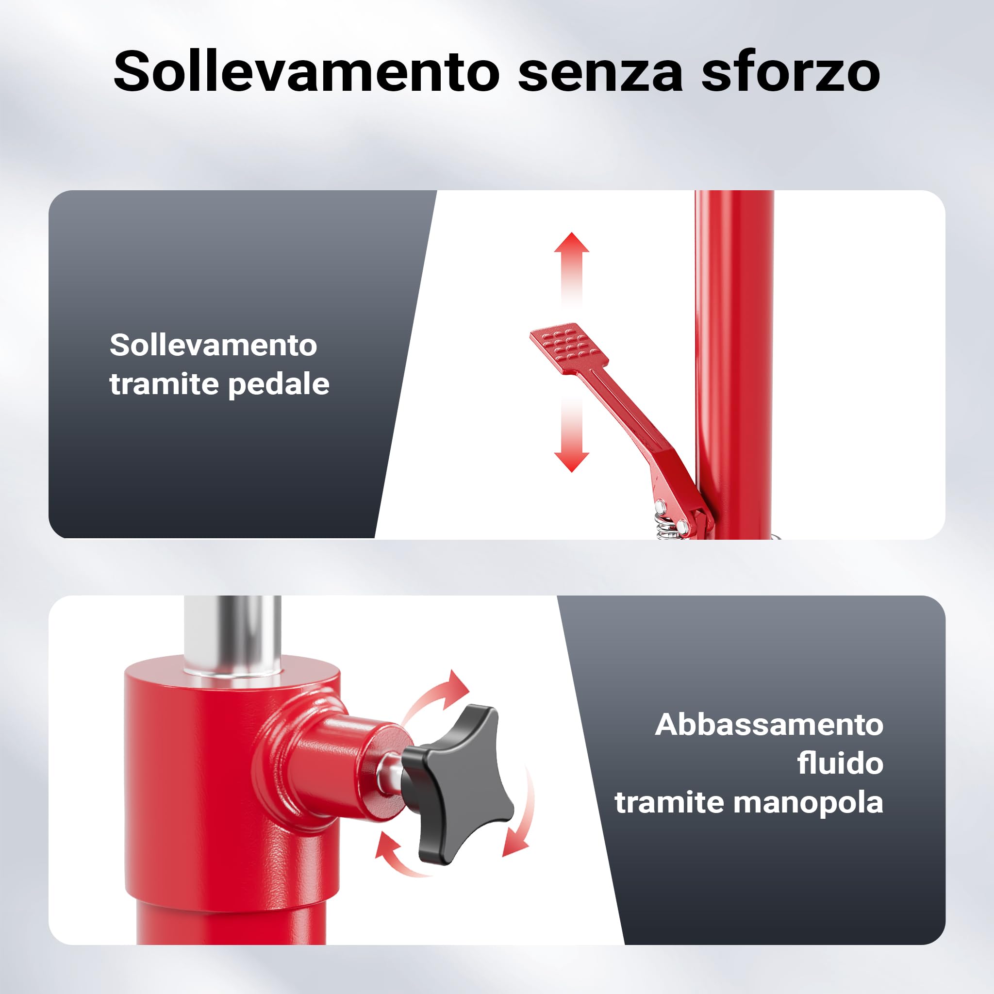 Wiltec Sollevatore da Fossa 110-190 cm 500 kg Idraulico