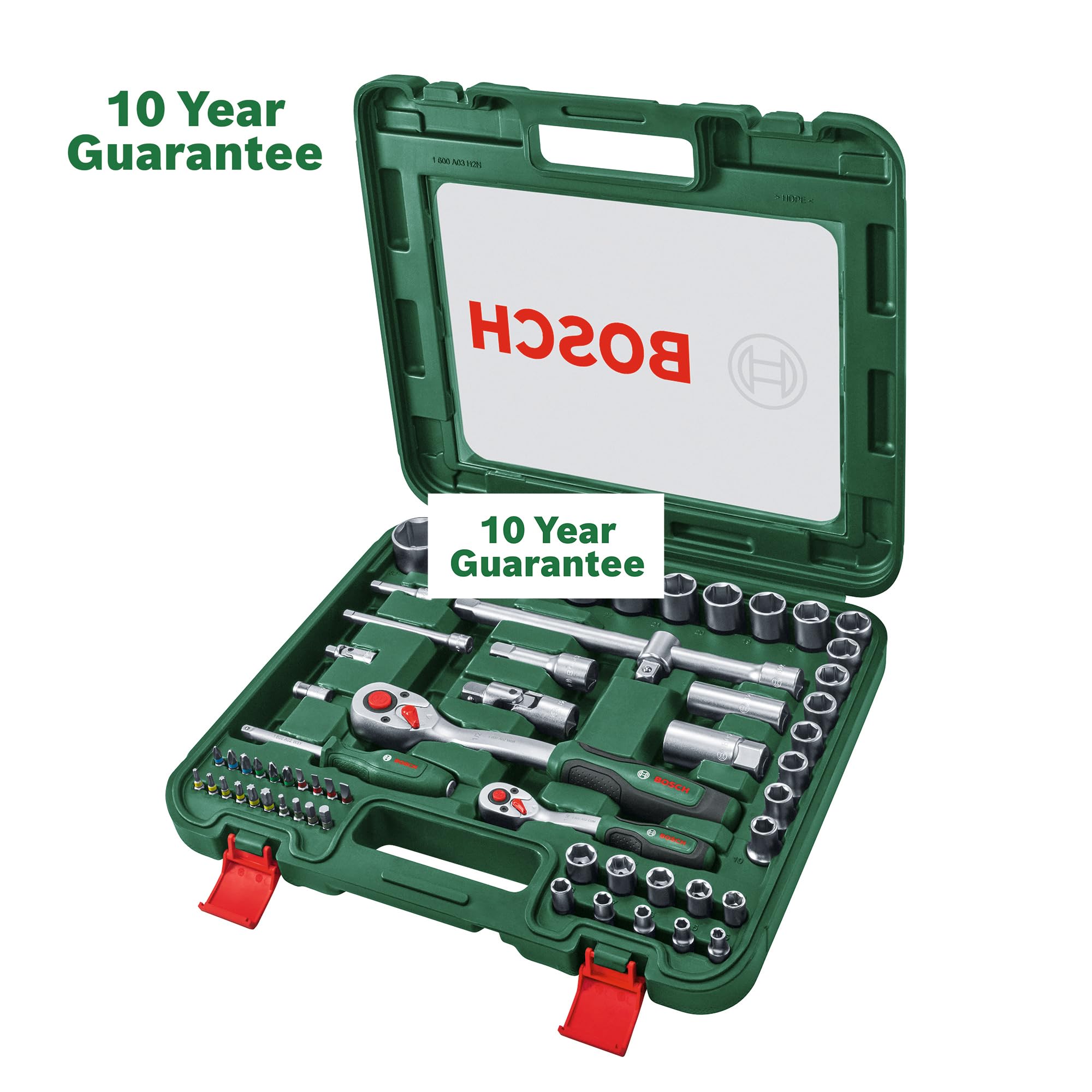Bosch Set cricchetti bussole 60 pezzi 1/4"+1/2" presa salda
