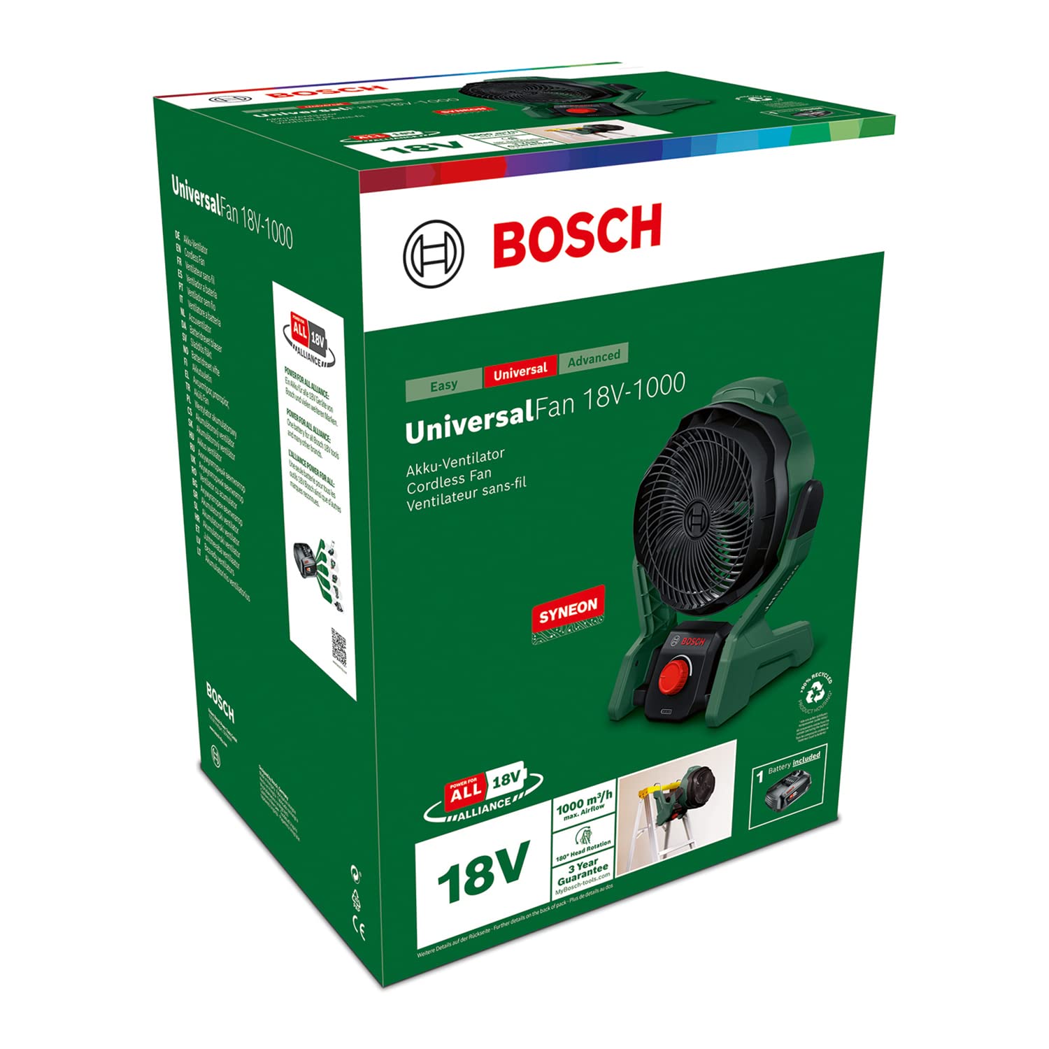 Bosch UniversalFan 18V-1000 Ventilatore Batteria 2,0 Ah 1000 m³/h