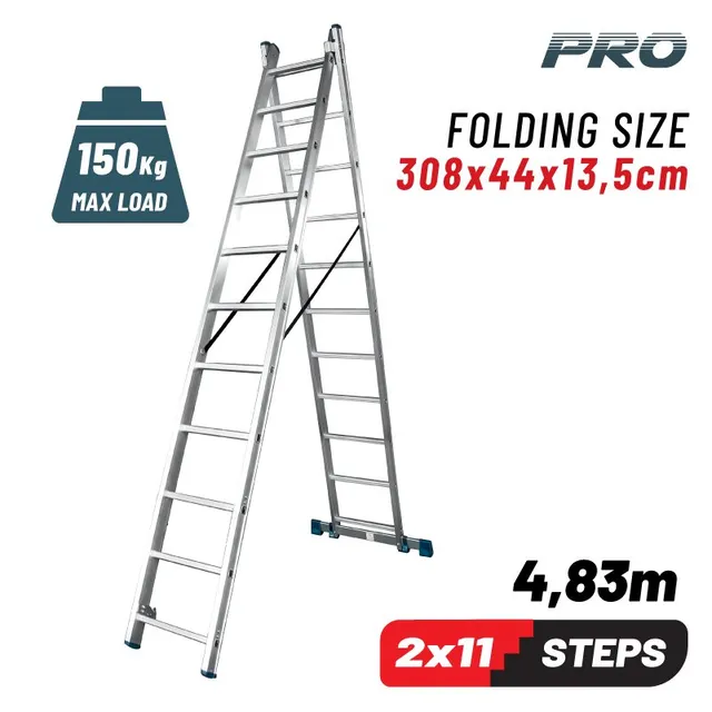 Bormann Scala Doppia Alluminio 2x11 4,83m