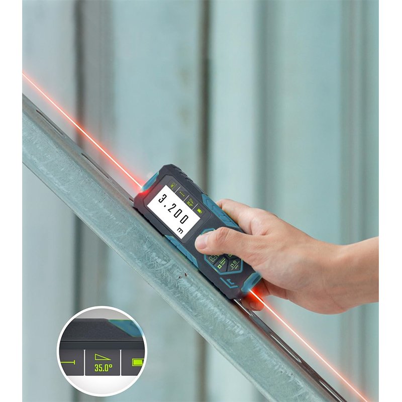 Bormann Telemetro Laser 100m 2 Linee Misuratore Distanza