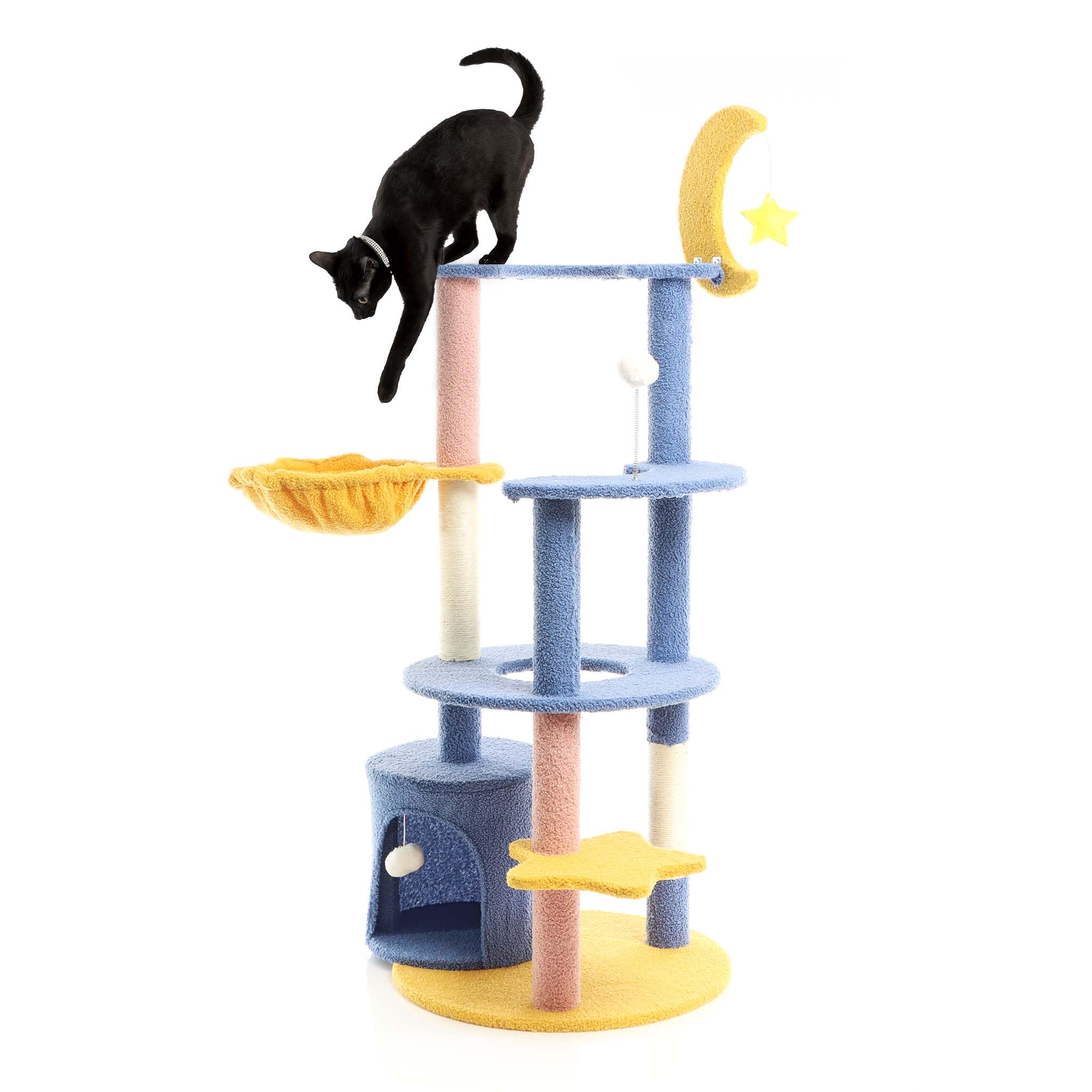 Fudajo Albero Tiragraffi 132 cm Blu Giallo Luna