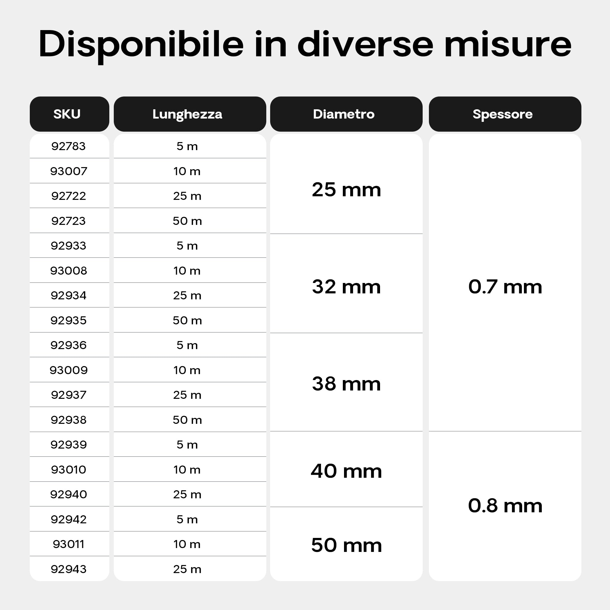Wiltec Tubo Spiralato Nero 50m Ø25mm per Pompe PVC