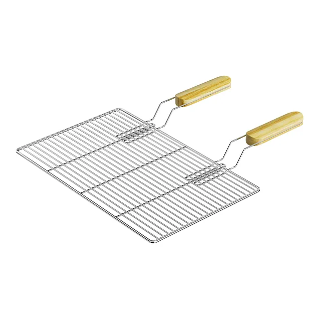 Wiltec Griglia BBQ 54x34cm Acciaio Inox con Manici