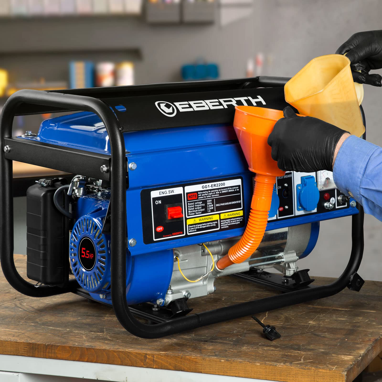 EBERTH Generatore Corrente 2200W Benzina AVR 15L