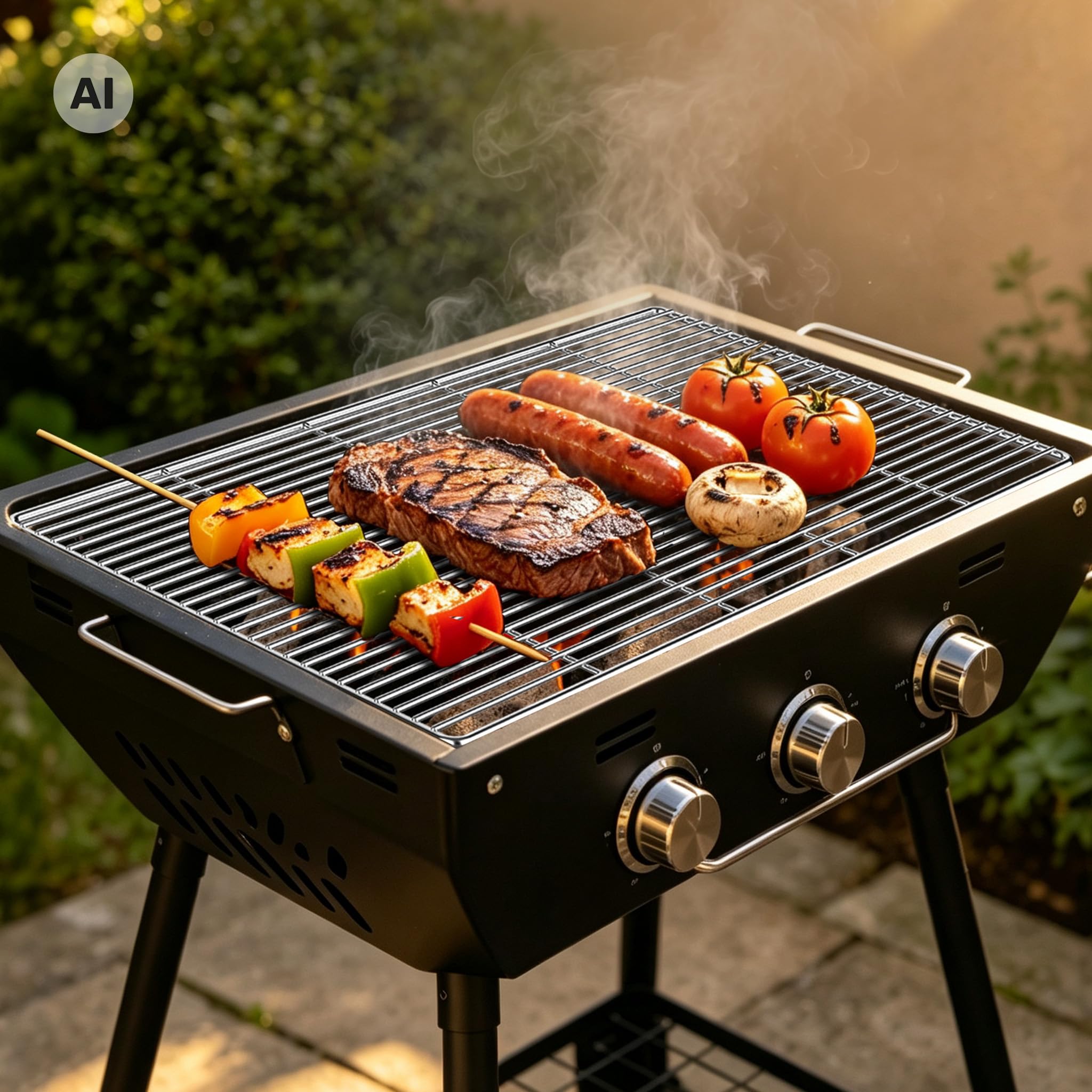 Wiltec Griglia barbecue inox 67x40 cm