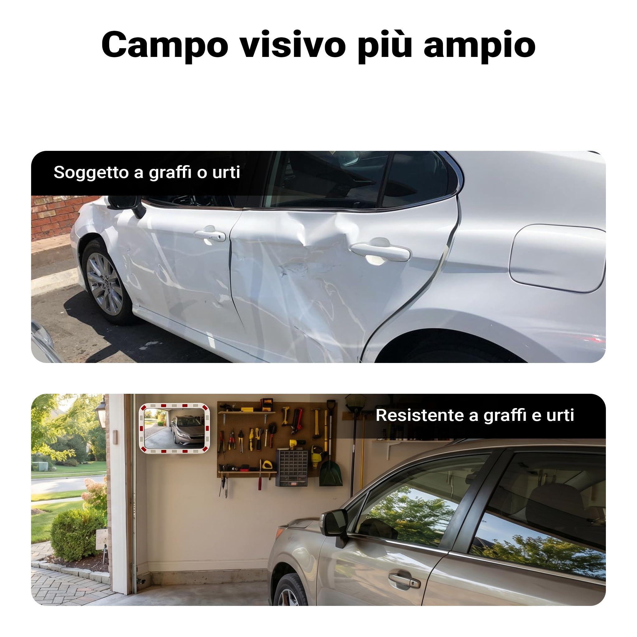 Wiltec Specchio Stradale 70x90 cm Convesso Infrangibile
