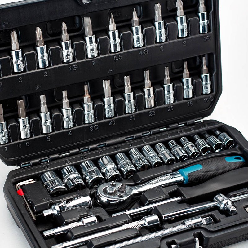 Bormann Set Chiavi a Bussola 46 Pezzi CR-V 1/4"