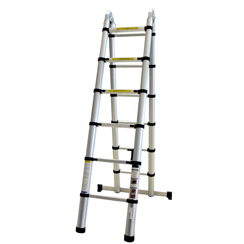 Bormann scala telescopica alluminio 12 gradini 1,9+1,9m soft close