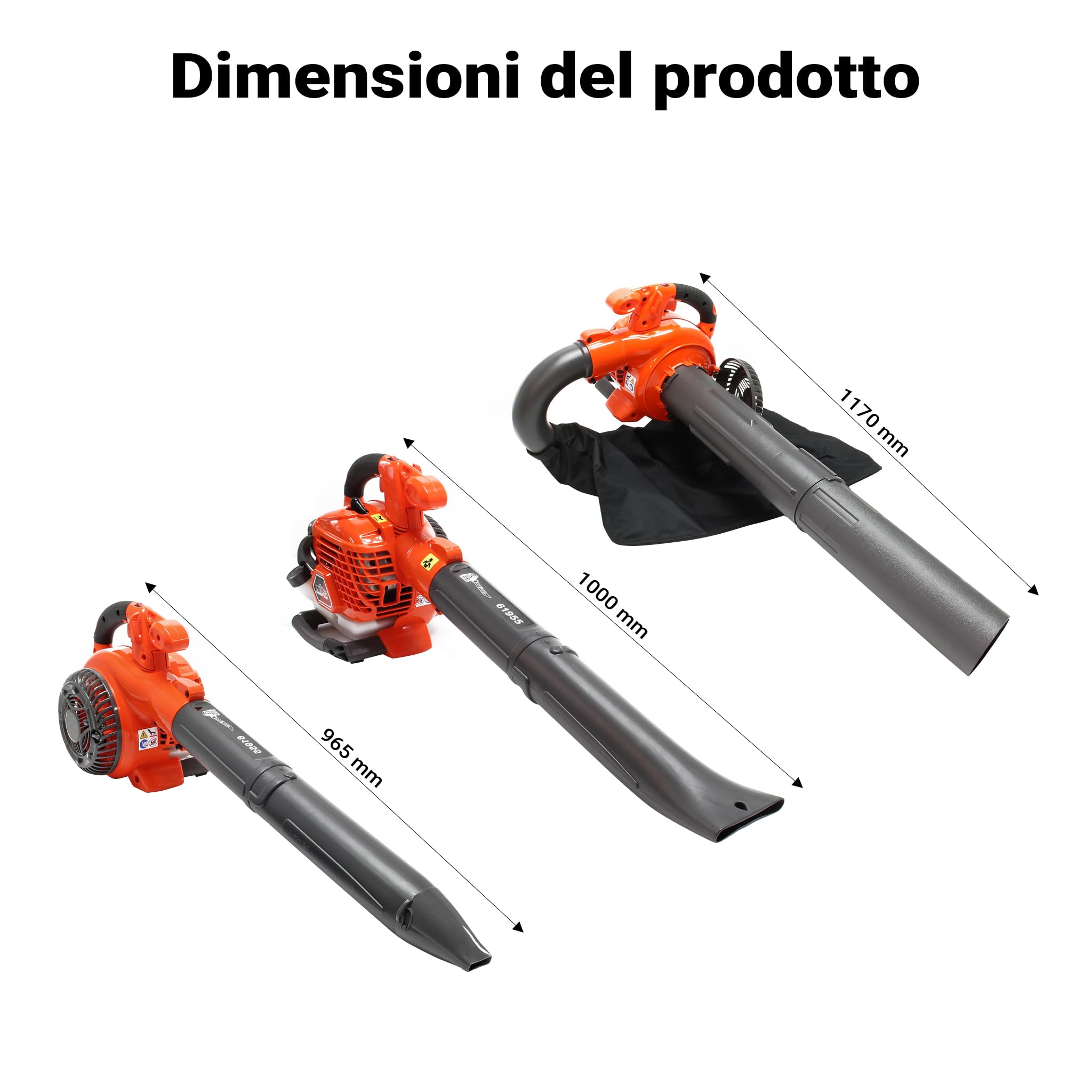 Wiltec Aspirafoglie a scoppio 3in1 1 CV 26 cc sacco 50 L