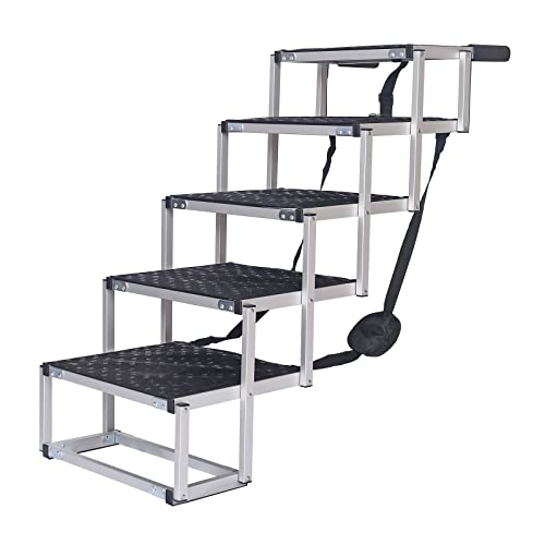 Wiltec Scaletta Cani Auto 5 Gradini Alluminio 68 kg Antiscivolo