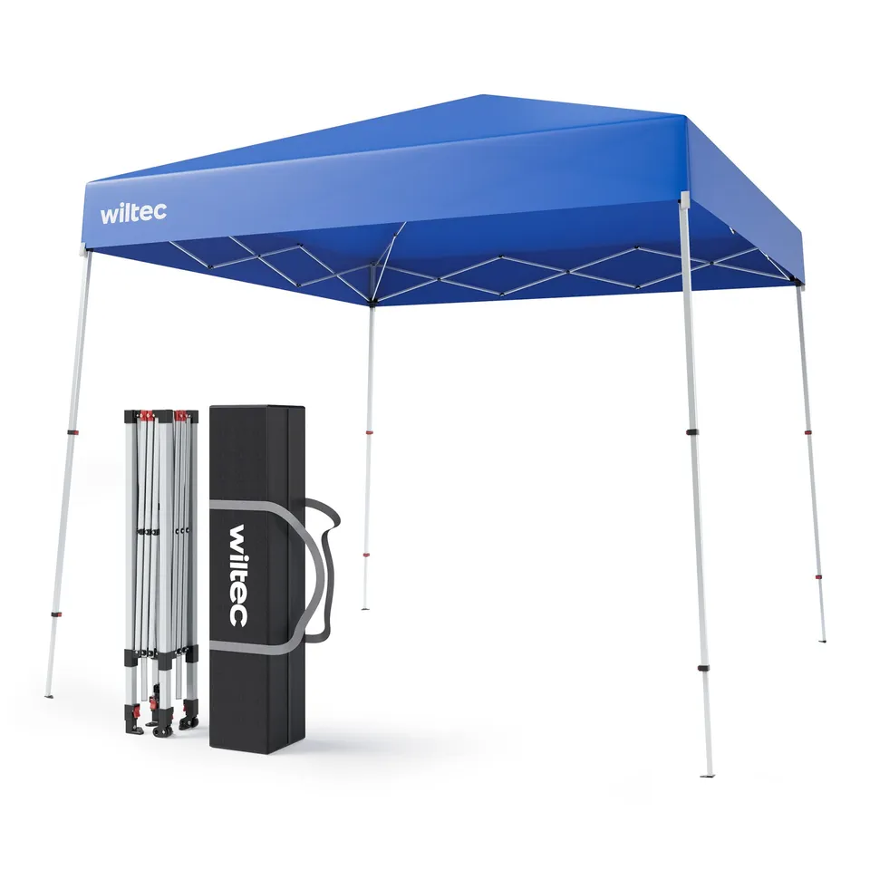 Wiltec Gazebo Pieghevole Blu 2,5x2,5 m Telo 190T