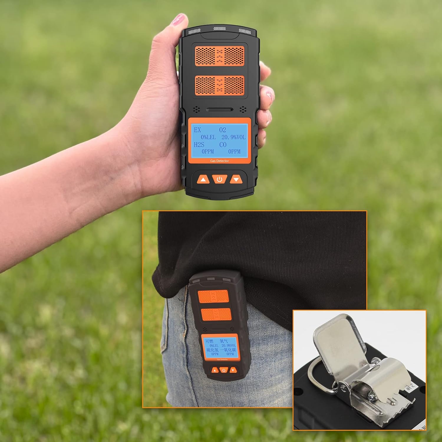 Tilswall X-4 Rilevatore Gas 4-in-1 Portatile LCD