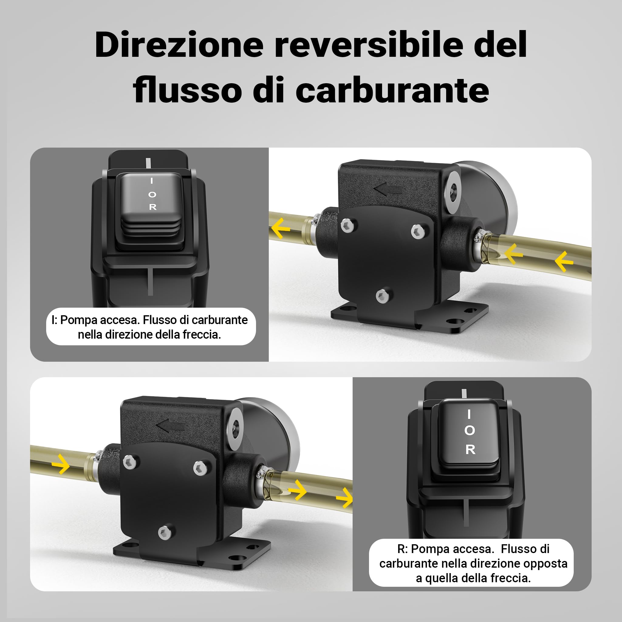 Wiltec Pompa travaso carburante 12 V 14 l/min