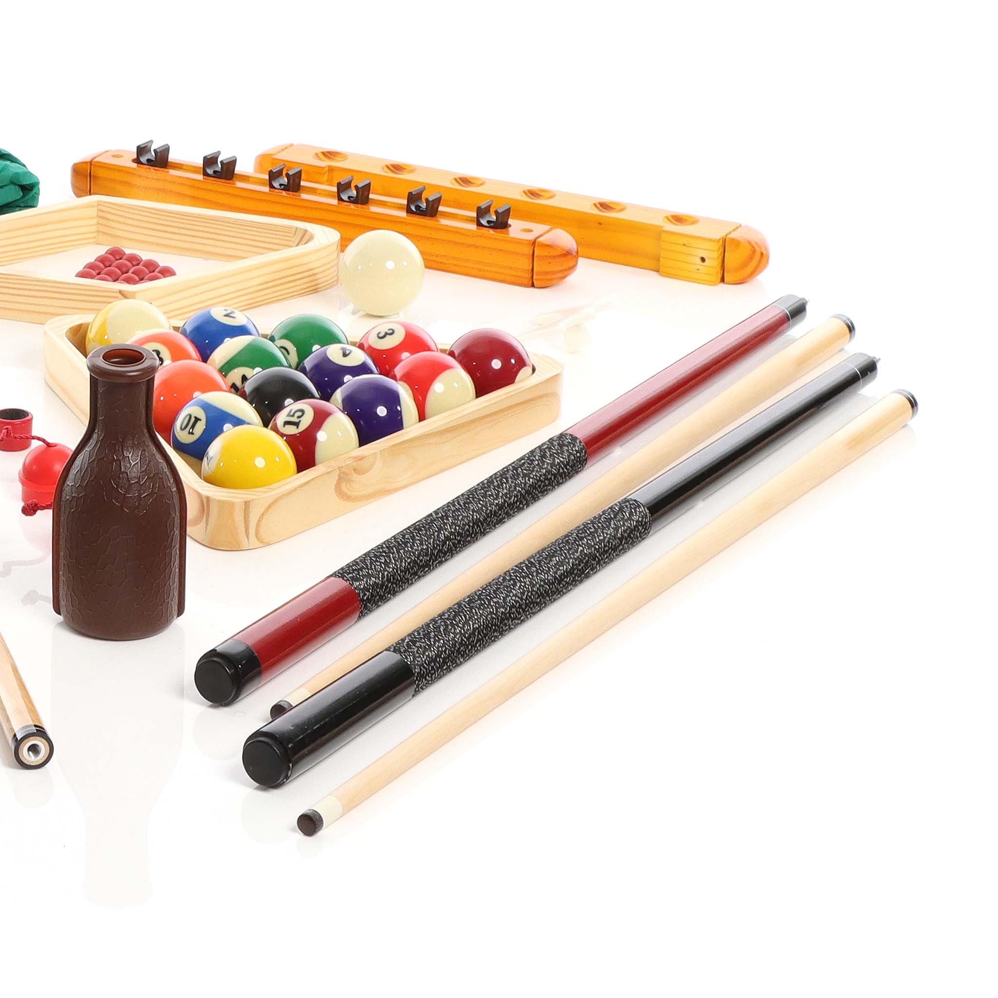 Wiltec Set Accessori Biliardo 4 Stecche 16 Biglie Pool