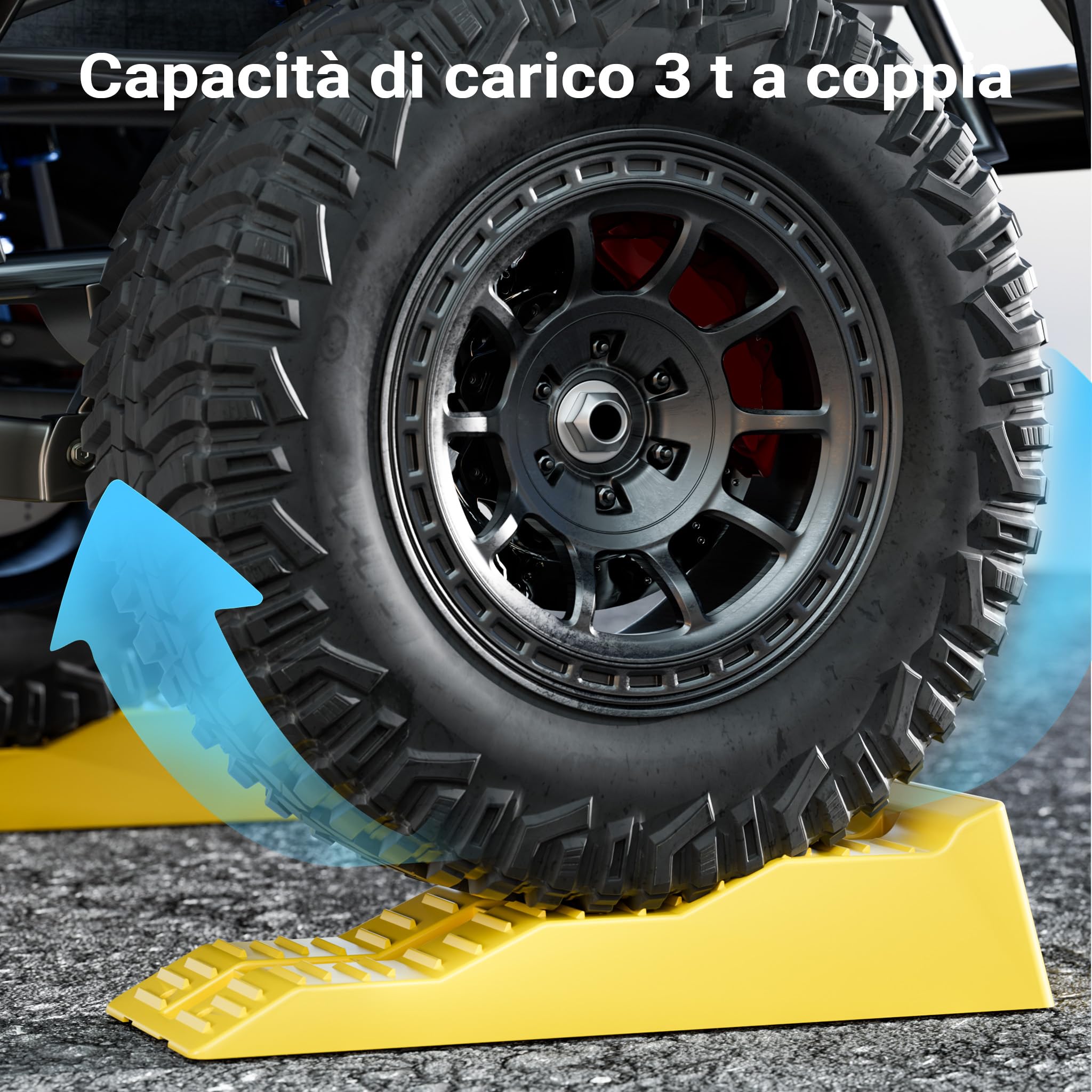 Wiltec Cunei Fermaruota 40/70/100 mm set 2 pezzi 3t HDPE