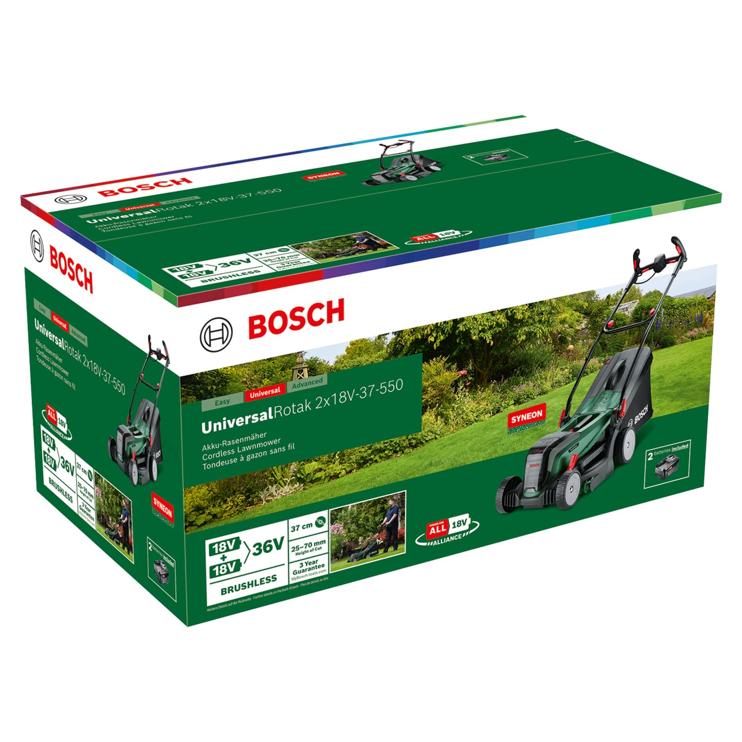 Bosch UniversalRotak 2x18V-37-550 tagliaerba batteria 2x4,0 Ah