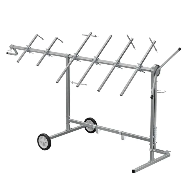 Wiltec Cavalletto Verniciatura Girevole 160 kg con Rotelle e Ganci