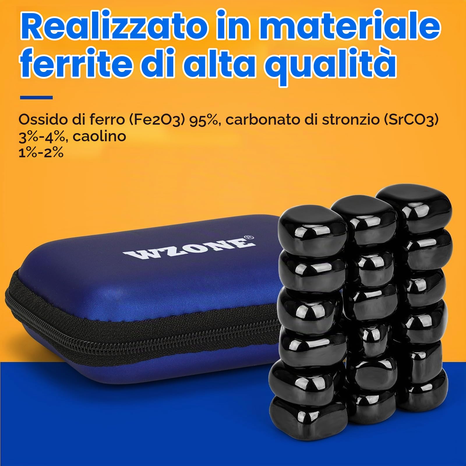 Wzone Magneti ematite calamite frigo 20 pezzi