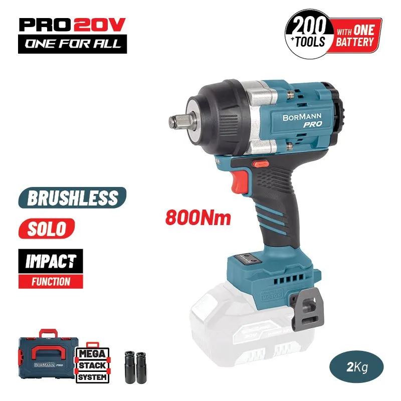 Bormann Avvitatore Impulsi 20V 800Nm Brushless in Valigetta