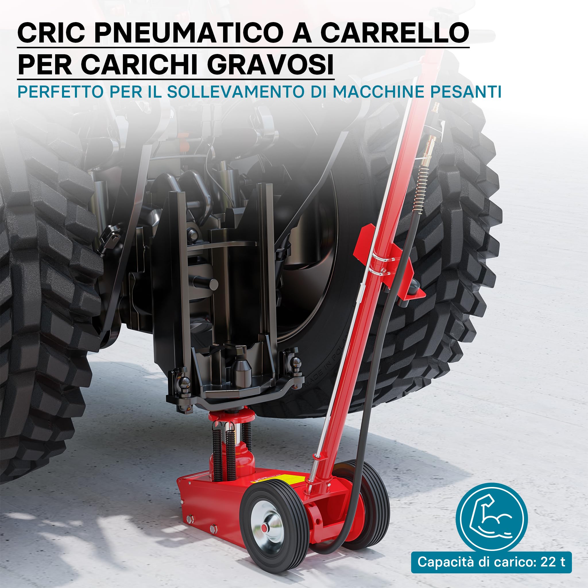 Wiltec Cric Pneumatico Carrello 22T 245-535mm