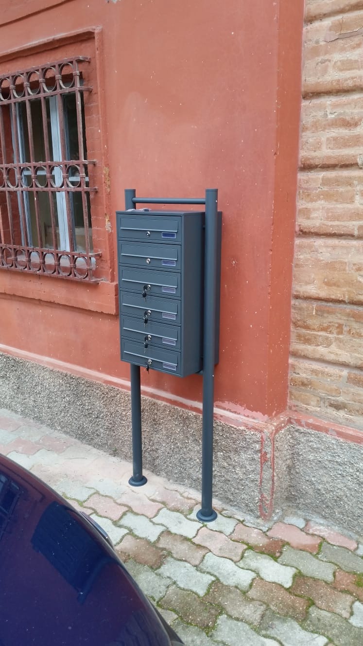 Wiltec Cassetta Postale 6 Posti Bianco Antracite 150 cm