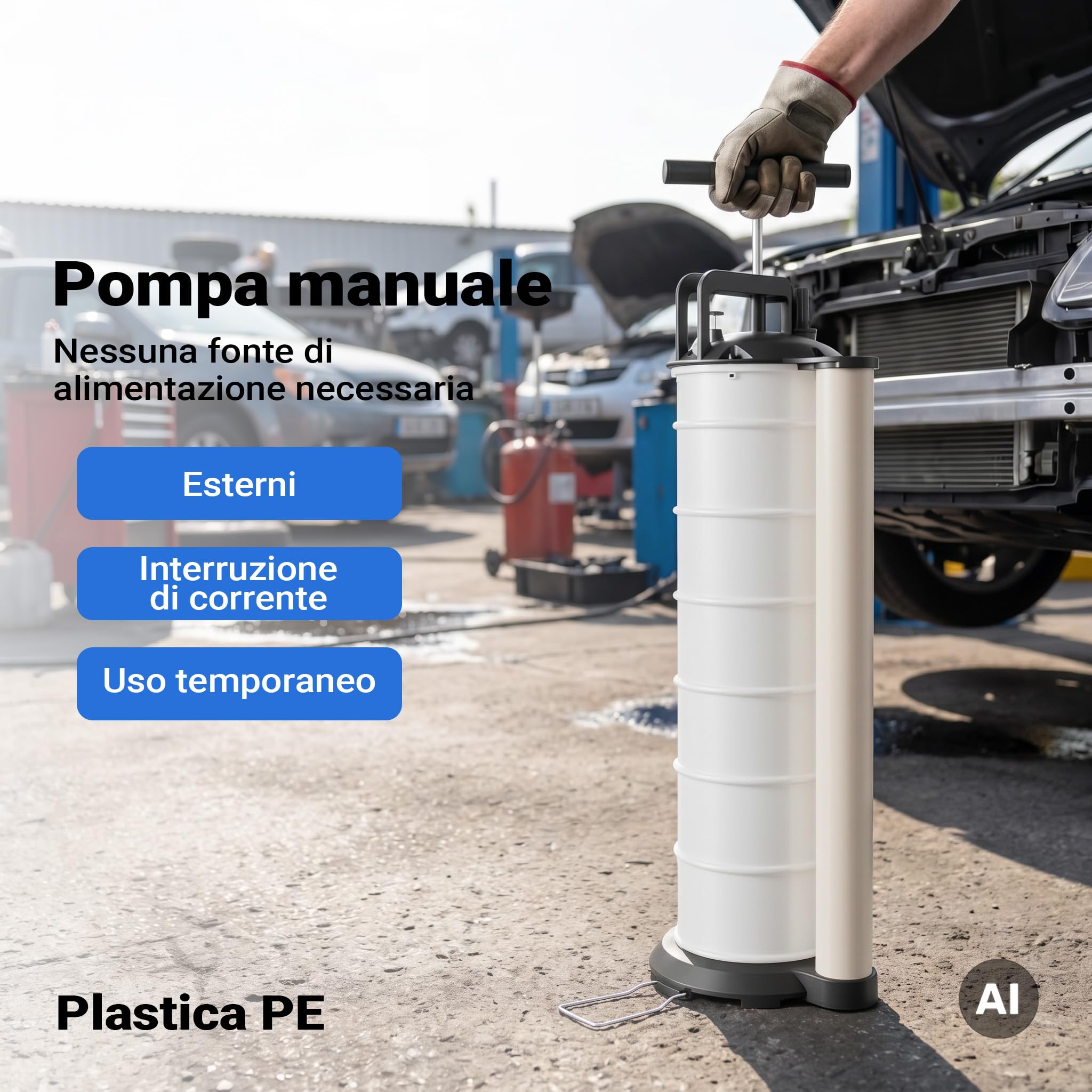 Wiltec pompa aspirazione olio manuale 7 litri con tubi