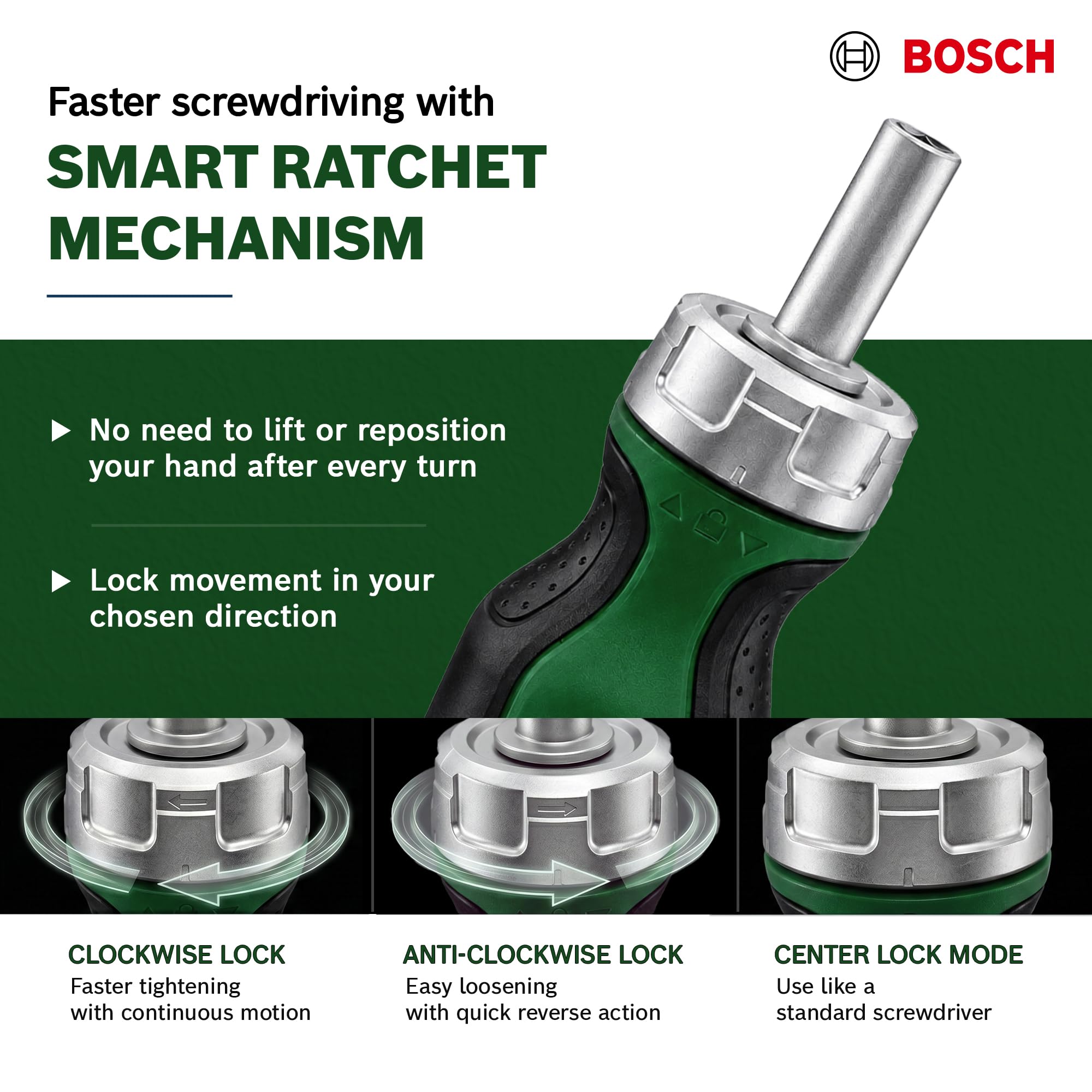 Bosch Stubby cacciavite a cricchetto corto 6 bit S2