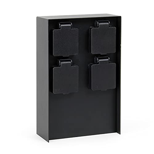 Wiltec presa giardino 4 posti IP44 nera colonna