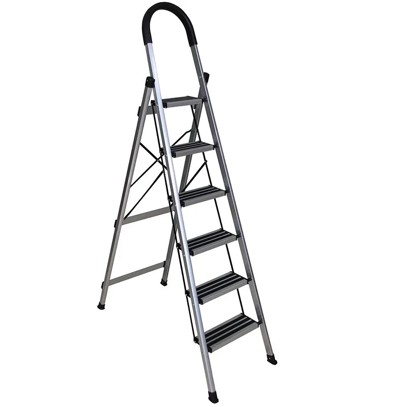 Bormann scala in alluminio 5+1 gradini antiscivolo 115 cm