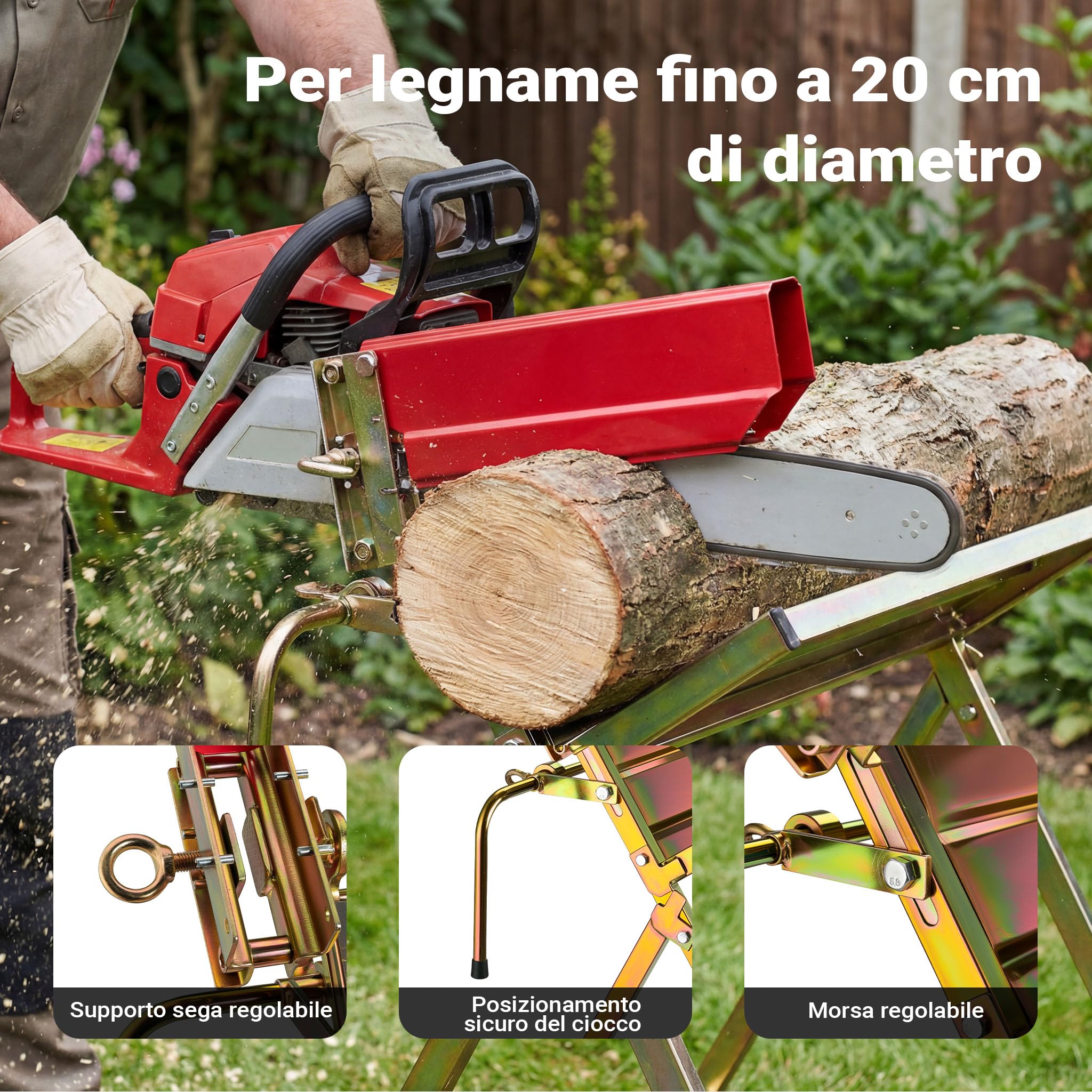 Wiltec Cavalletto Taglialegna Motosega Pieghevole 88x71x96cm