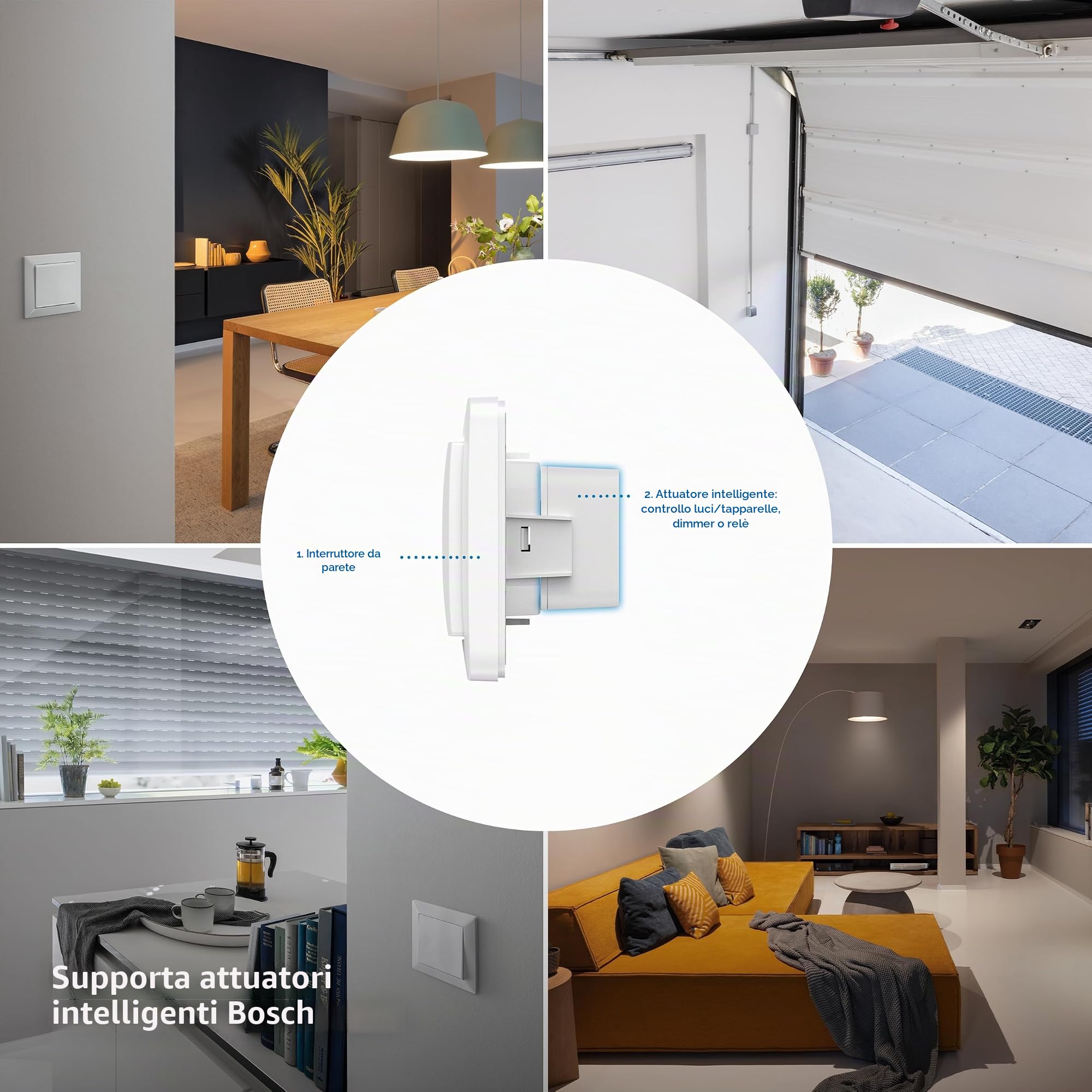 Bosch Smart Home Interruttore Parete 4 Pezzi 35 mm