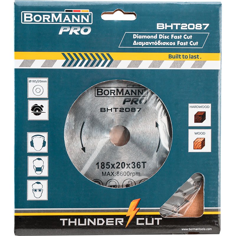 Bormann disco diamantato 185x20mm 36Z taglio legno fast cut