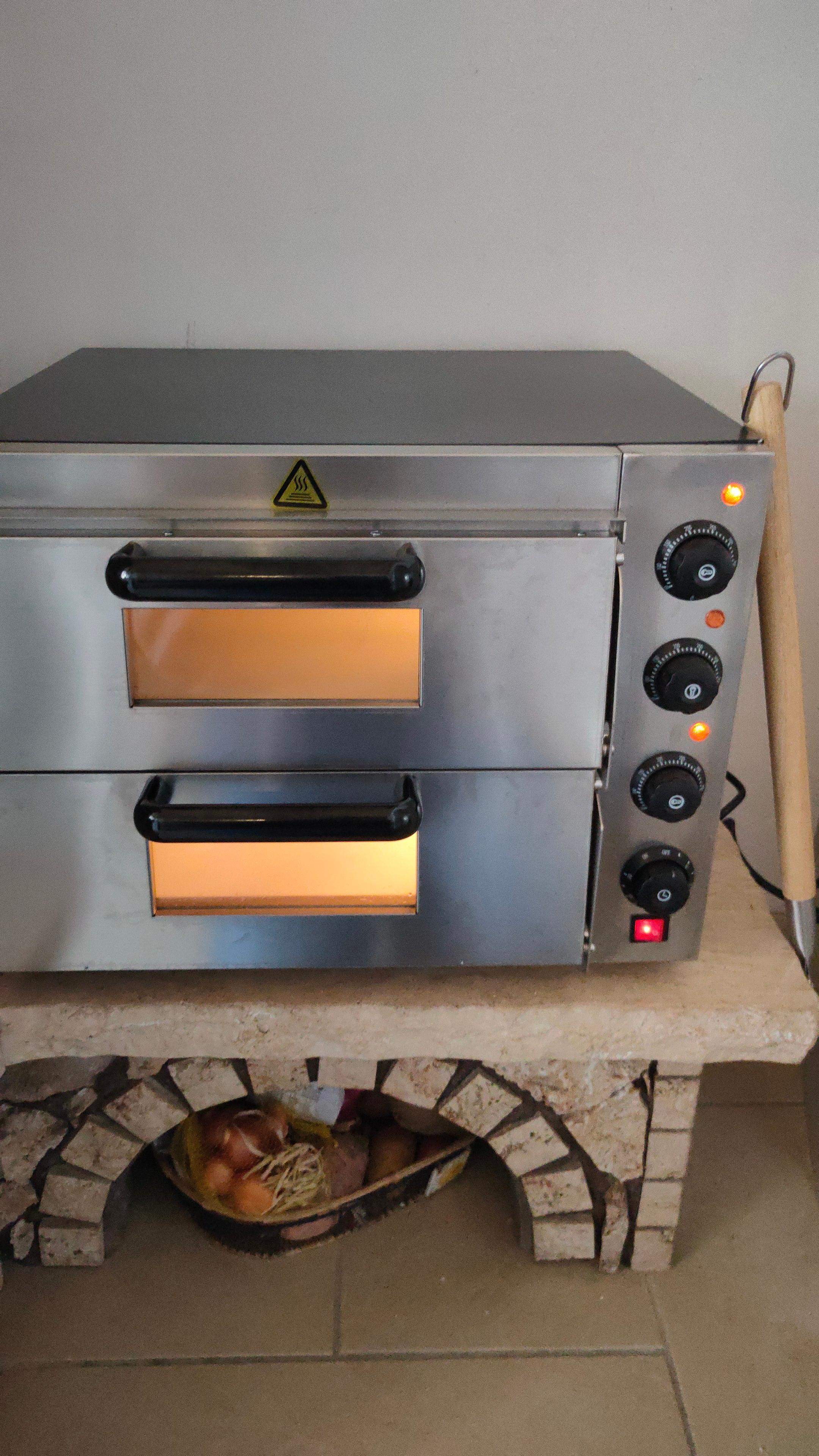 Wiltec Forno pizza elettrico 2 livelli 3000W 350°C