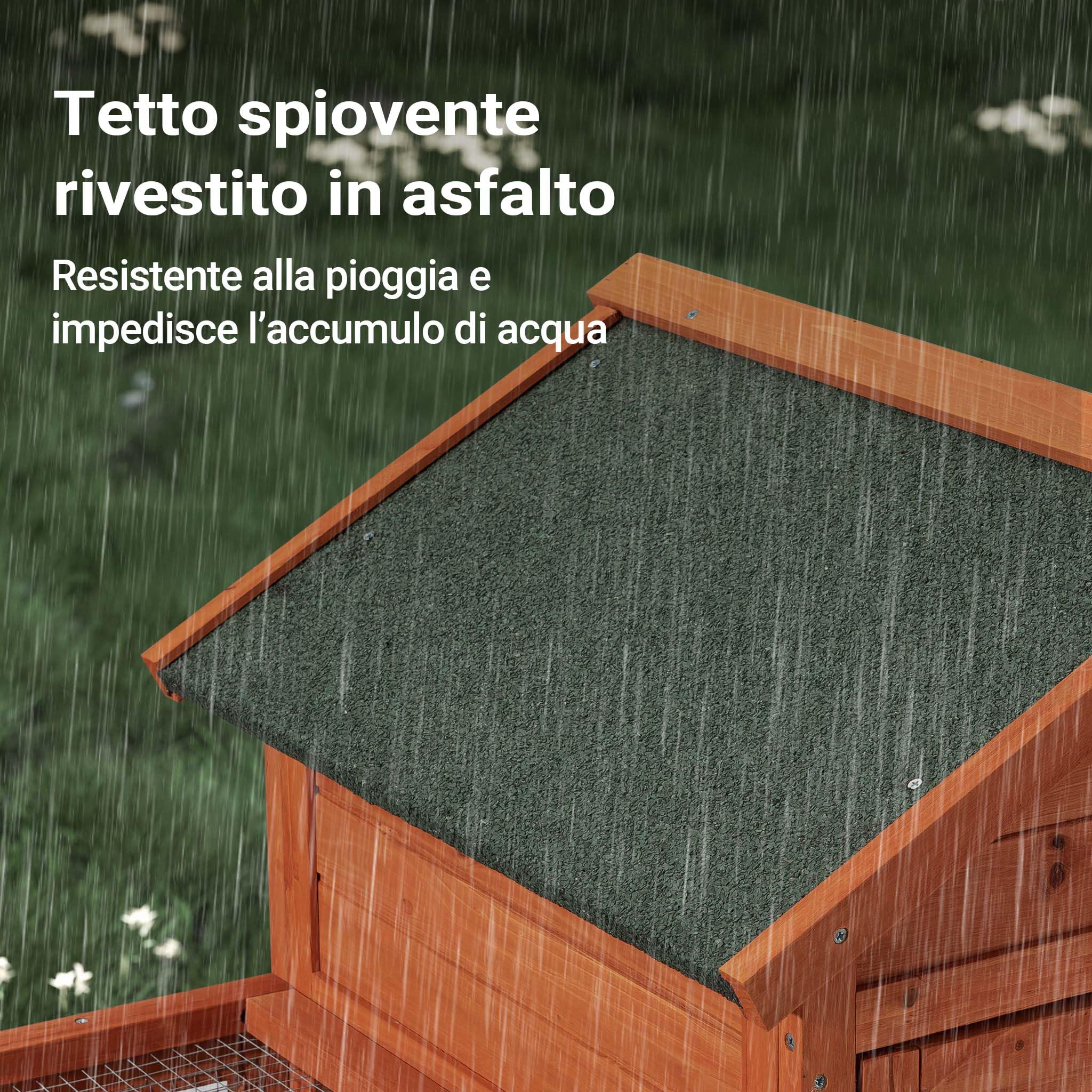 Wiltec conigliera 2 livelli legno 122x63x92 cm con recinto