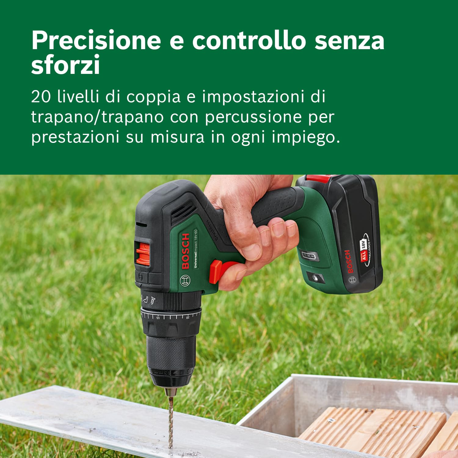 Bosch UniversalImpact 18V-60 Trapano Batteria 2,0Ah Valigetta