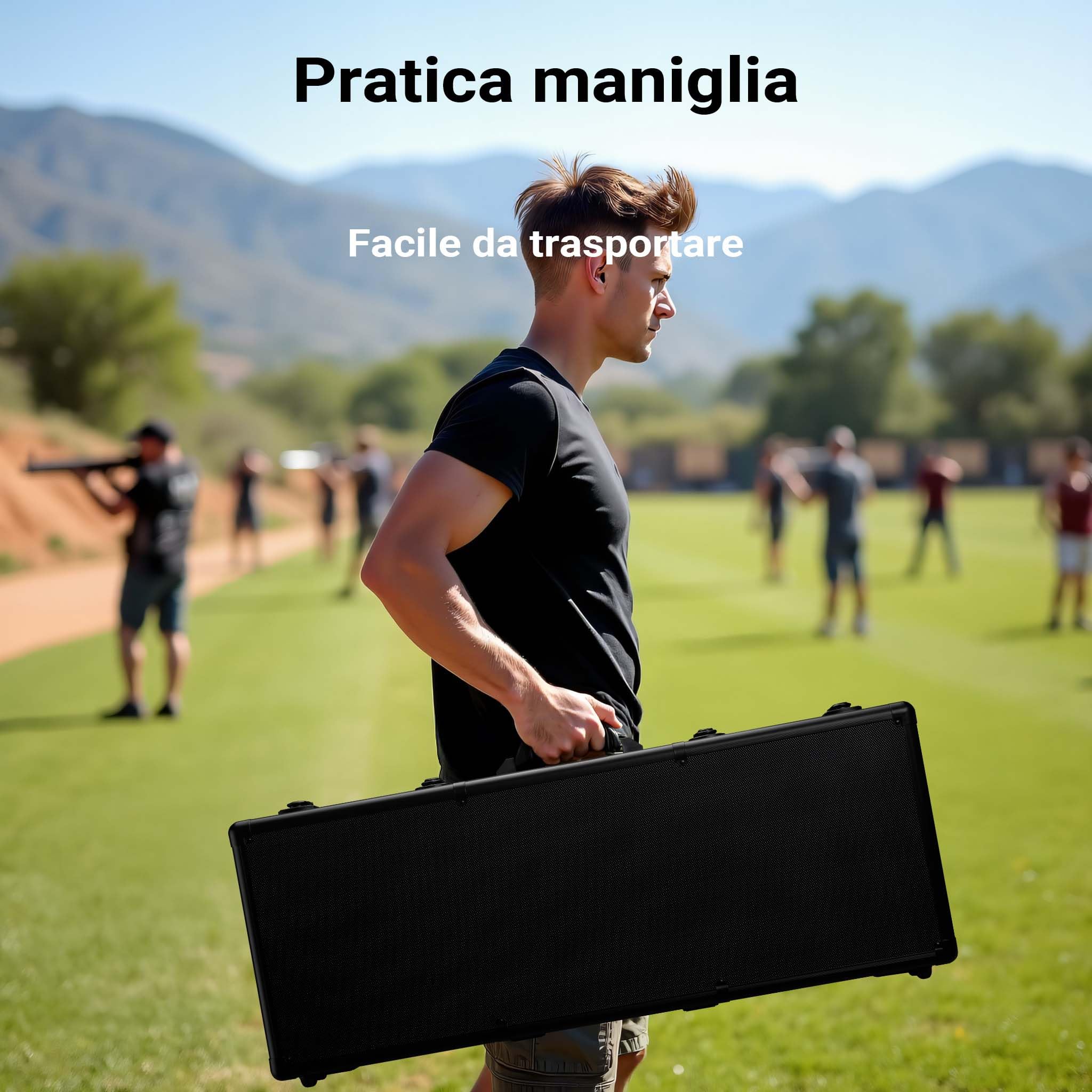 Wiltec Valigetta Pistola Rigida 84 cm 4 Serrature Nera