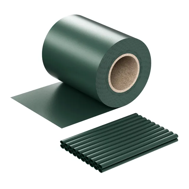 Wiltec strisce frangivista PVC 35m x 19cm verde 650g/m² 20 clip
