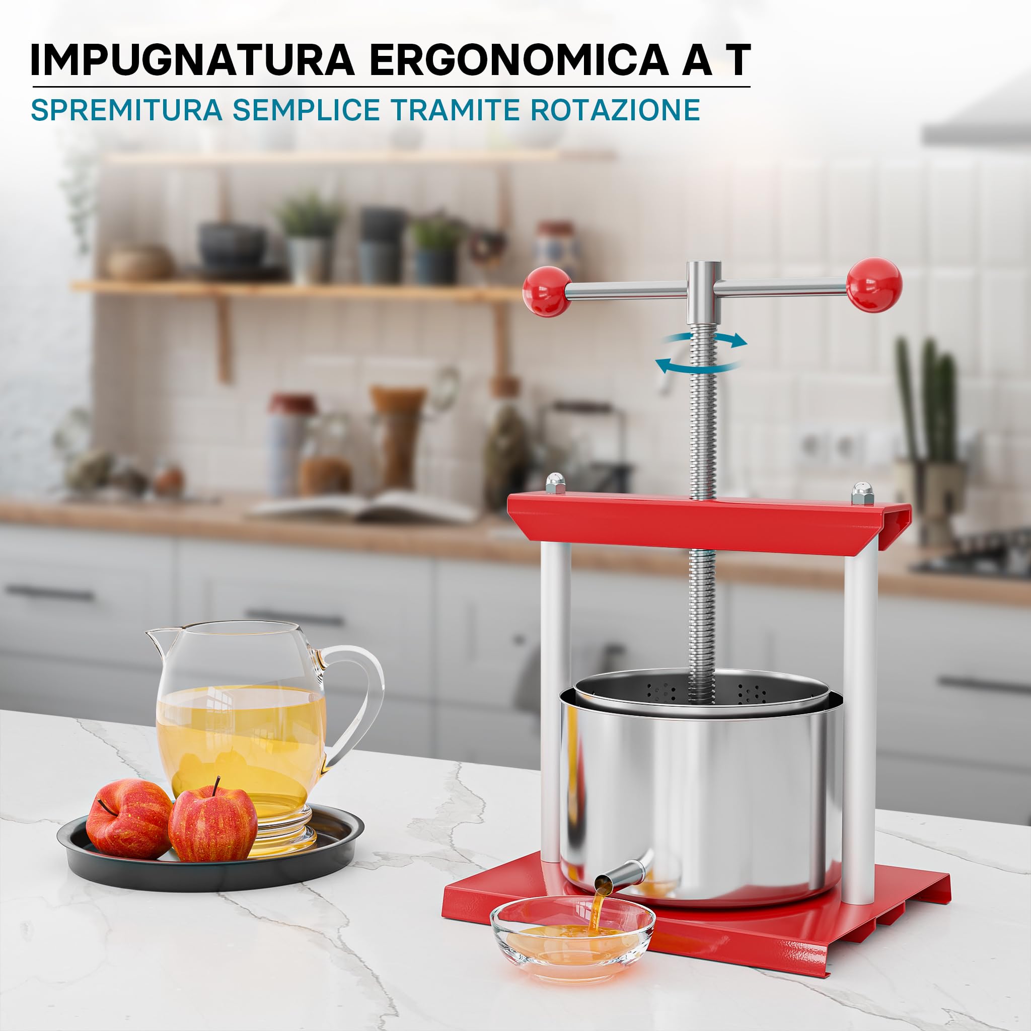 Wiltec Torchietto pressa frutta acciaio inox 6 litri
