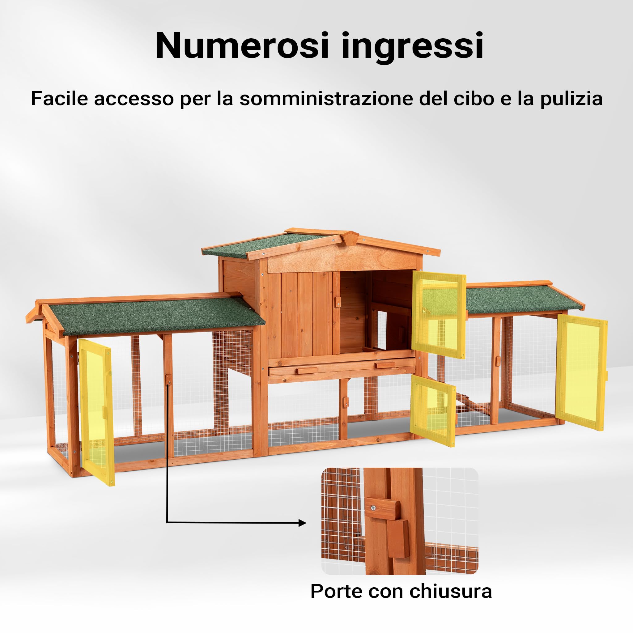 Wiltec conigliera recinto esterno 219x53x85 cm