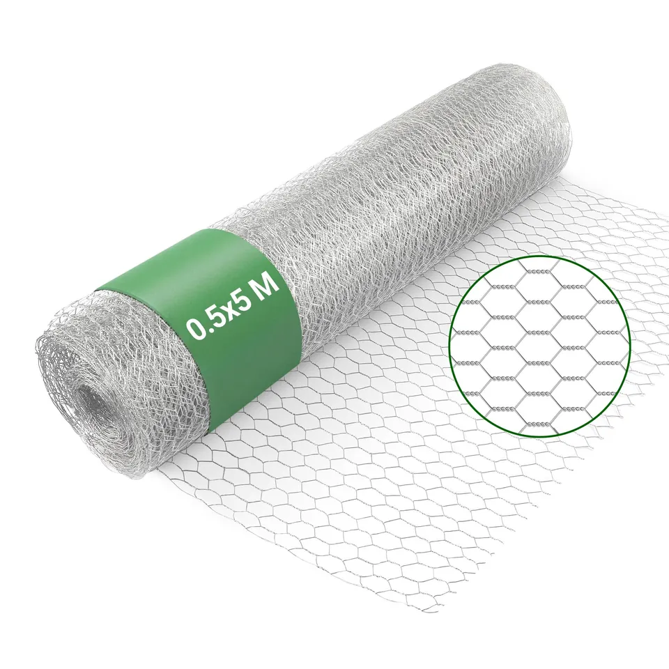 Wiltec Rete metallica zincata 5x0,5 m maglia 13 mm