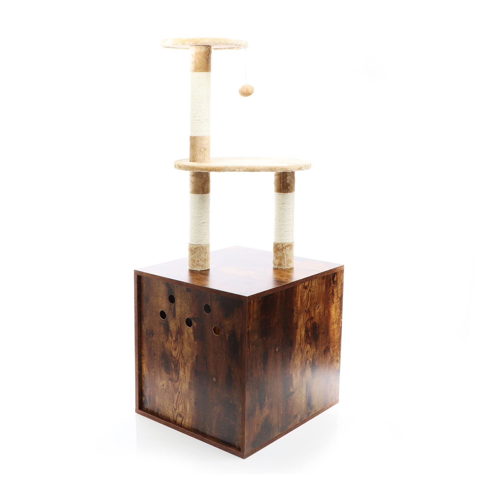 Fudajo tiragraffi legno 125 cm cuccia marrone vintage mobile
