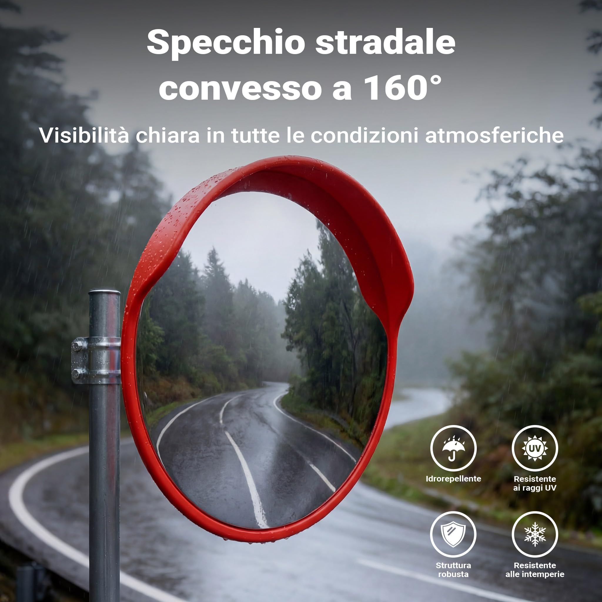 Wiltec Specchio Parabolico Traffico 80 cm da Esterno