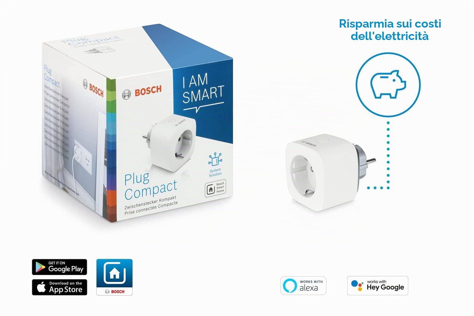 Bosch Smart Home presa Wi-Fi compatta Alexa HomeKit
