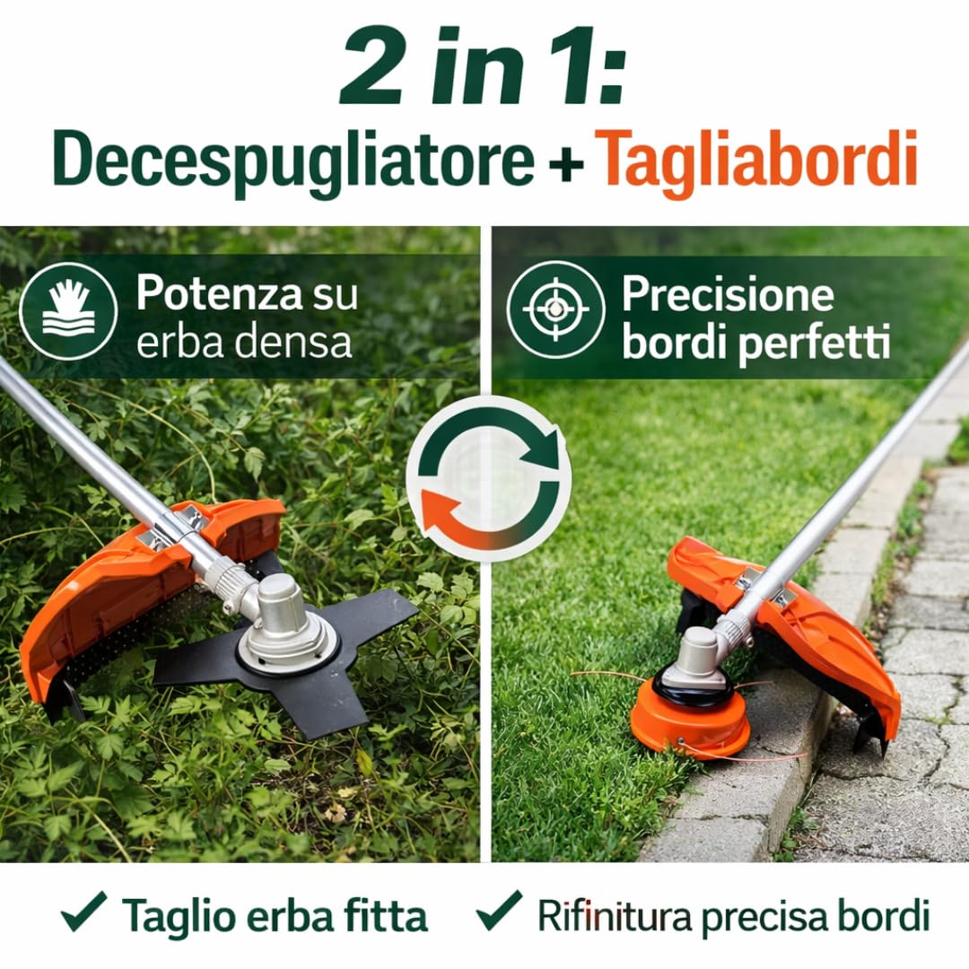 De Rosa Shop Decespugliatore a Scoppio 52cc 2 in 1